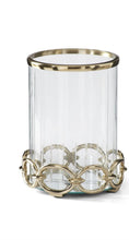 Load image into Gallery viewer, Napa Home &amp; Garden Gold Mirrored Link Hurricanes w/Etched Glas
