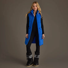 Load image into Gallery viewer, woman in long sleeeless Royal Blue Vest

