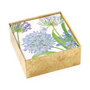 Caspari Agapanthus Garden Boxed Paper Cocktail Napkins - 40 Per Box