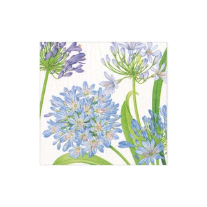 Caspari Agapanthus Garden Boxed Paper Cocktail Napkins - 40 Per Box