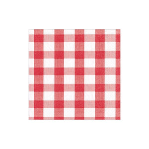 Caspari Gingham Red Triple-Ply Paper Napkins