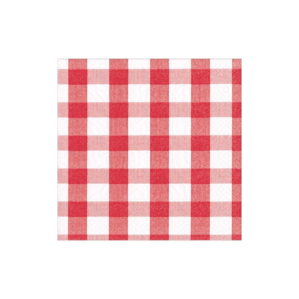 Caspari Gingham Red Triple-Ply Paper Napkins