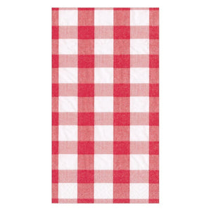 Caspari Gingham Red Triple-Ply Paper Napkins