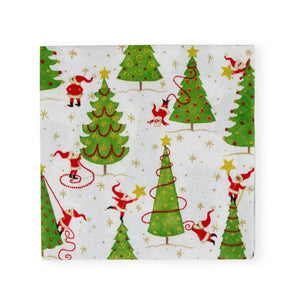 Caspari Twirling Santas Triple-Ply Paper Napkins