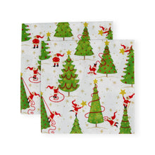 Load image into Gallery viewer, Caspari Twirling Santas Triple-Ply Paper Napkins
