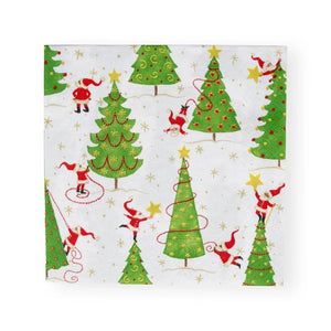 Caspari Twirling Santas Triple-Ply Paper Napkins