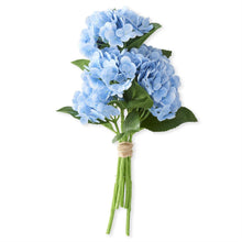 Load image into Gallery viewer, Real Touch 13 Inch  Hydrangea Bundle - 6 Stems blue
