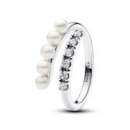 PANDORA Treated Freshwater Cultured Pearls & Pavé Open Ring - FINAL SALE