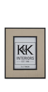tan frame with a black border along the photo window and the outer edge of the frame