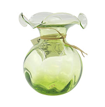 Load image into Gallery viewer, Vietri Green Hibiscus Glass Bud Vase
