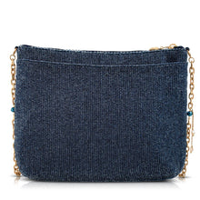 Load image into Gallery viewer, Mermaid Magic Beaded Crossbody Handbag back view with solid blue beads
