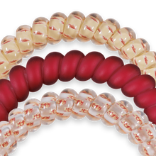 Load image into Gallery viewer, close up of the TELETIES Spiral Hair Coils small Go Noles! Hair Ties showing small Noles logos
