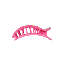 Load image into Gallery viewer, TELETIES Flat Round Hair Summer Crush - Medium with pink and green stripes  side view
