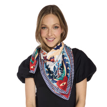 Load image into Gallery viewer, person wearing Ciao Amore Blue Square Scarf
