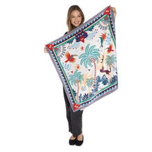 Load image into Gallery viewer, person holding a Ciao Amore Blue Square Scarf
