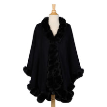 Load image into Gallery viewer, Faux Fur Trim Wrap - Black on a form 
