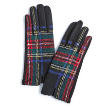 Load image into Gallery viewer, Tartan Gloves black tartan
