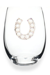 Horseshoe Jeweled Stemless Glass