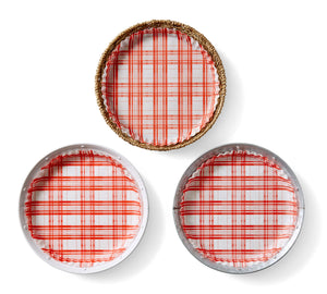 Plate & Pattern Red Plaid Preformed Plate Liners