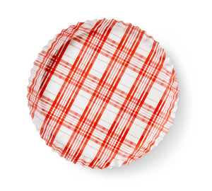 Plate & Pattern Red Plaid Preformed Plate Liners