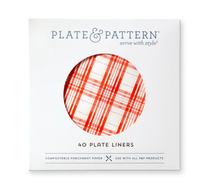 Plate & Pattern Red Plaid Preformed Plate Liners