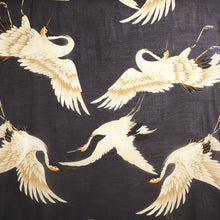 Load image into Gallery viewer, close up of the pattern of a Heron Charcoal Long Kimono 
