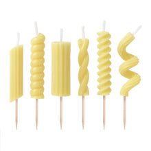 Load image into Gallery viewer, PASTA PARTY Noodle Candles shaved like different styles of pasta
