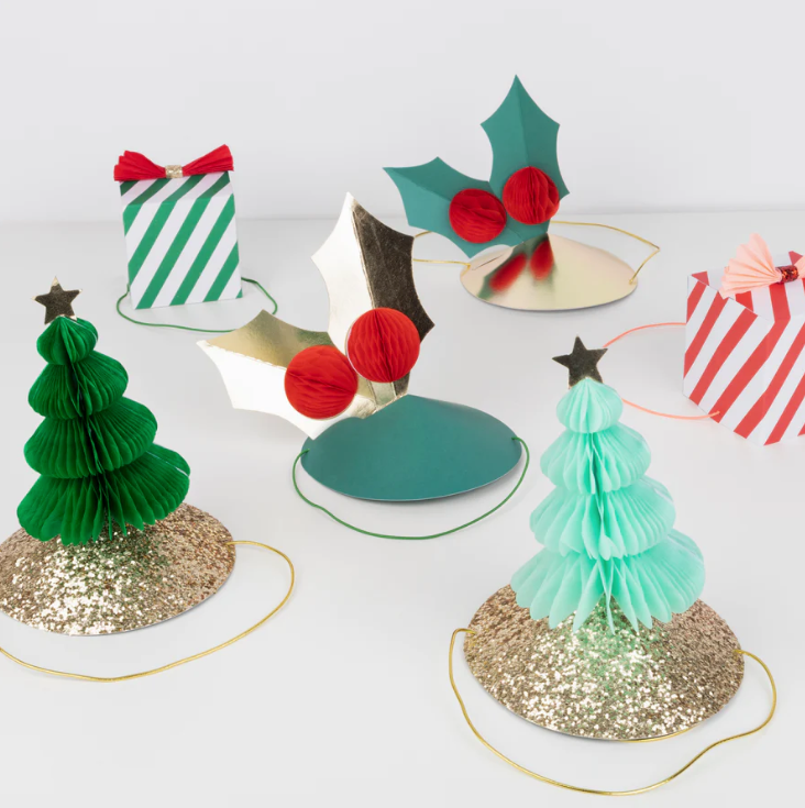 Mixed Christmas Party Hats - Set of 6