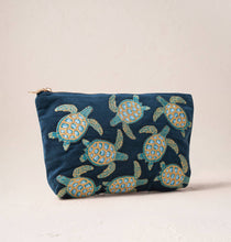 Load image into Gallery viewer, Turtle Conservation Everyday Pouch - Marine Navy Velvet

