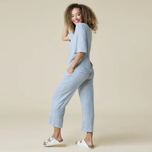 Load image into Gallery viewer, Dream Relaxed V-Neck with Capri Lounge Set - Indigo White
