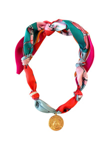 Belmont Scarf Necklace - Sunburst Heart