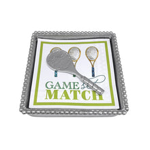 Load image into Gallery viewer, Mariposa Tennis Racket Beaded Napkin Box Set
