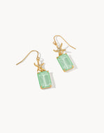 Spartina 449 Mermaid Glass Starfish Earrings with a starfish design over a blue green stone