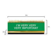 Load image into Gallery viewer, Daily Desk Plaque Desktop Flip Book graphic showign size, 8"x2" x 3"
