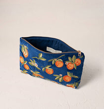 Load image into Gallery viewer, Orange Blossom Everyday Pouch - Cobalt Velvet
