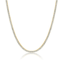 Load image into Gallery viewer, Crislu 2mm Round Cut Tennis Necklace Finished 18KT Yellow Gold
