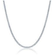 2mm Round Cut Tennis Necklace Finished in Platinum