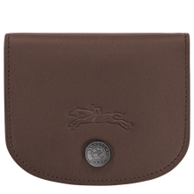 Load image into Gallery viewer, Longchamp Le Pliage Xtra Card Holder in Mocha a deep brown showing front with longchamp logo and snap
