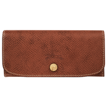 Load image into Gallery viewer, Longchamp Épure Long Continental Leather Wallet in Brown leather with gold snap
