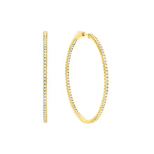 Load image into Gallery viewer, Crislu Pave Hoop Earrings Finished in 18kt Yellow Gold Medium
