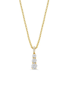 Brilliant Round Graduated With Pave 16'' Extending Necklace Finished in 18kt Yellow Gold