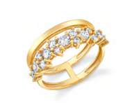Crislu Flora Cluste Ring Finished in 18kt Yellow Gold
