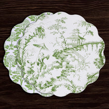 Load image into Gallery viewer, Beatriz Ball VIDA Chinoiserie Reversible Round Placemats Set of 4 - Green &amp; White
