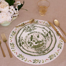 Load image into Gallery viewer, Beatriz Ball VIDA White &amp; Green Faenza 9" Salad Plate on a table
