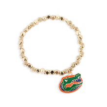 Load image into Gallery viewer, Florida Gold Stretch Bracelet with Enamel Logo
