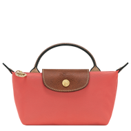 Longchamp Le Pliage Original Pouch w/ Handle in the color strawberry