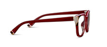 Load image into Gallery viewer, Square cat eye frames in red with tan peach tortoise at the edges
