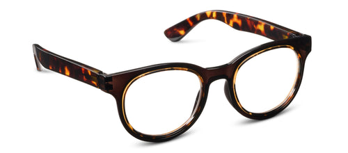 Round frames in transparent dark tortoise