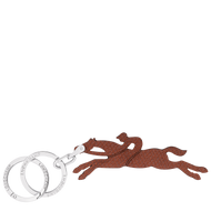 leather horse and rider shaped key ring in brown