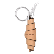 Longchamp Croissant Leather Key Ring  in a tan color